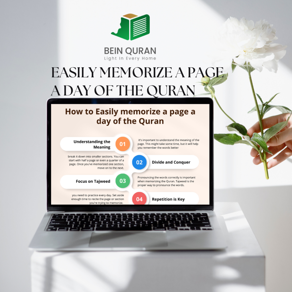 Easily memorize a page a day of the Quran